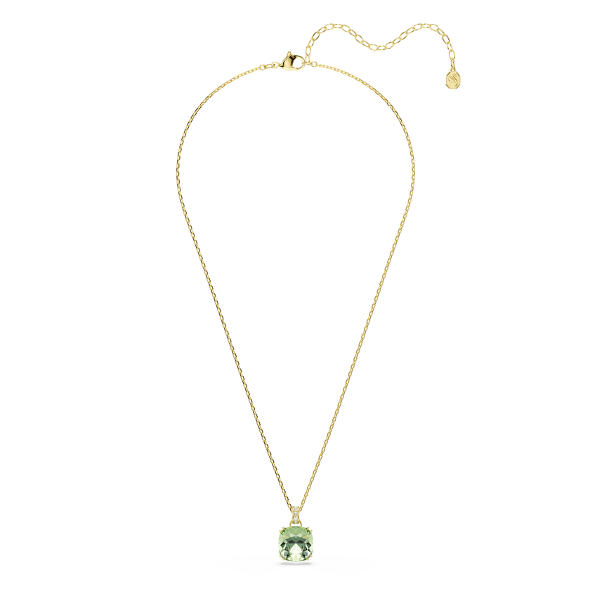 swarovski قلادة millenia، قطع الوسادة، لون أخضر، لمسة نهائية من الذهب عيار 18 قيراط