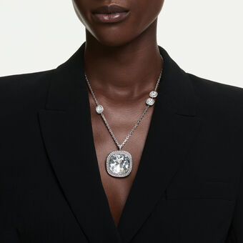 swarovski قلادة وبروش una angelic، قطع كوشن، لون أبيض، طلاءات مختلطة