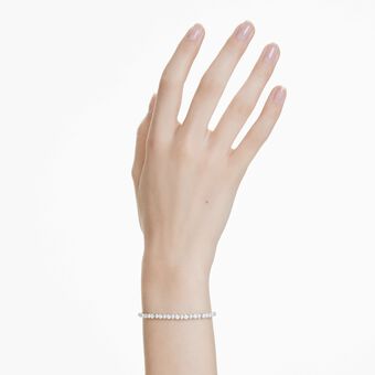 swarovski سوار matrix، لآلئ كريستال، قطع مستدير، لون أبيض، طلاء روديوم