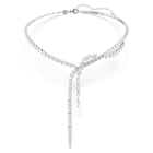 swarovski عقد mesmera على شكل حرف y، قطع متنوع، لون أبيض، طلاء روديوم