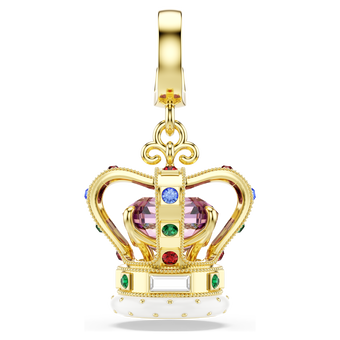 swarovski minions crown charm  mixed cuts  multicolored  gold tone plated