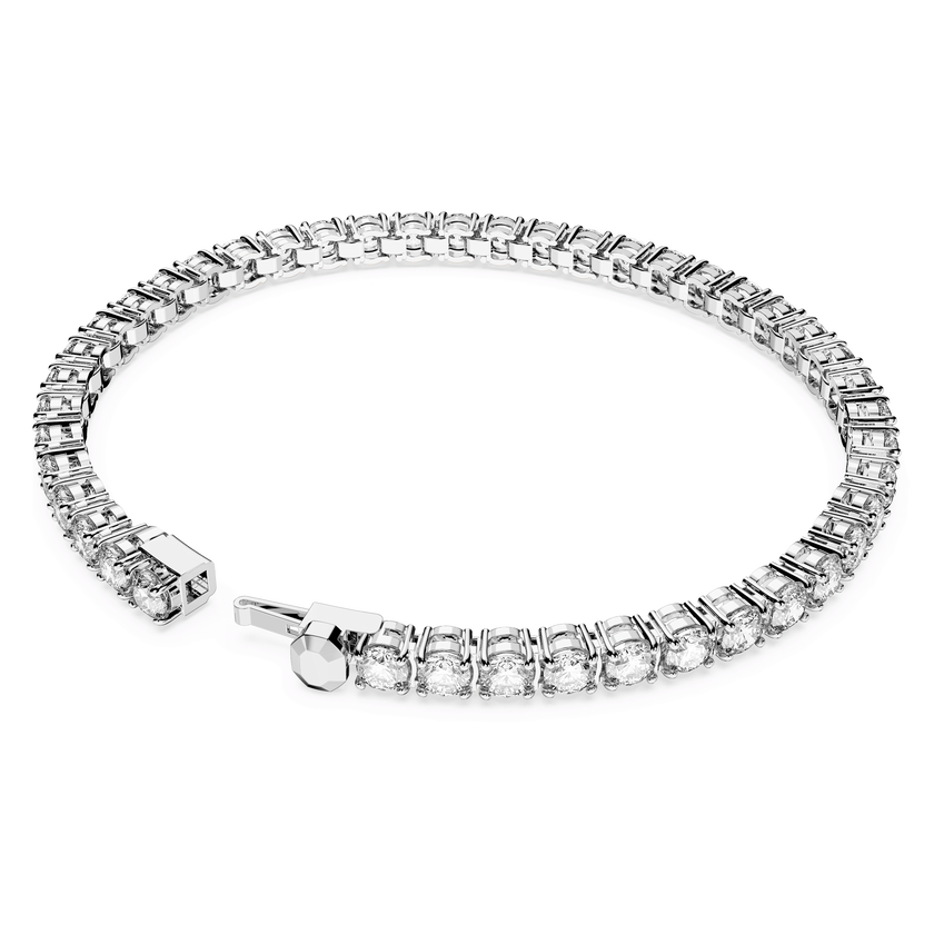 swarovski سوار matrix tennis، قطع مستدير، لون أبيض، طلاء روديوم