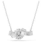 swarovski matrix pendant baguette cut knot white rhodium plated