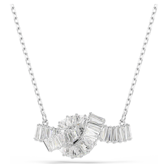 swarovski matrix pendant baguette cut knot white rhodium plated
