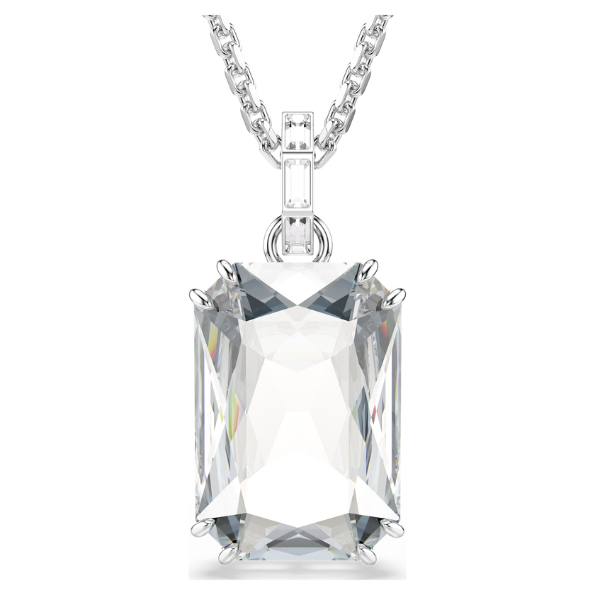 swarovski قلادة millenia، قطع مثمن، لون أبيض، طلاء روديوم