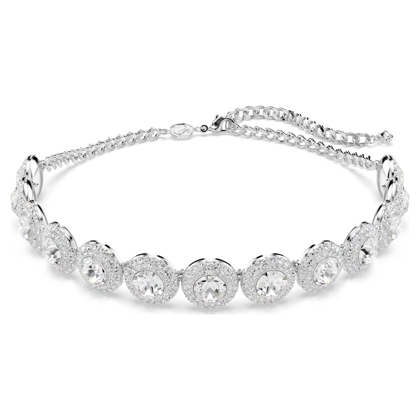 swarovski عقد شوكر una angelic، لون أبيض، طلاء روديوم