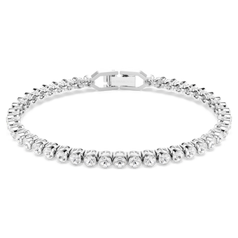 swarovski سوار تنس imber emily، قطع مُستدير، لون أبيض، طلاء روديوم