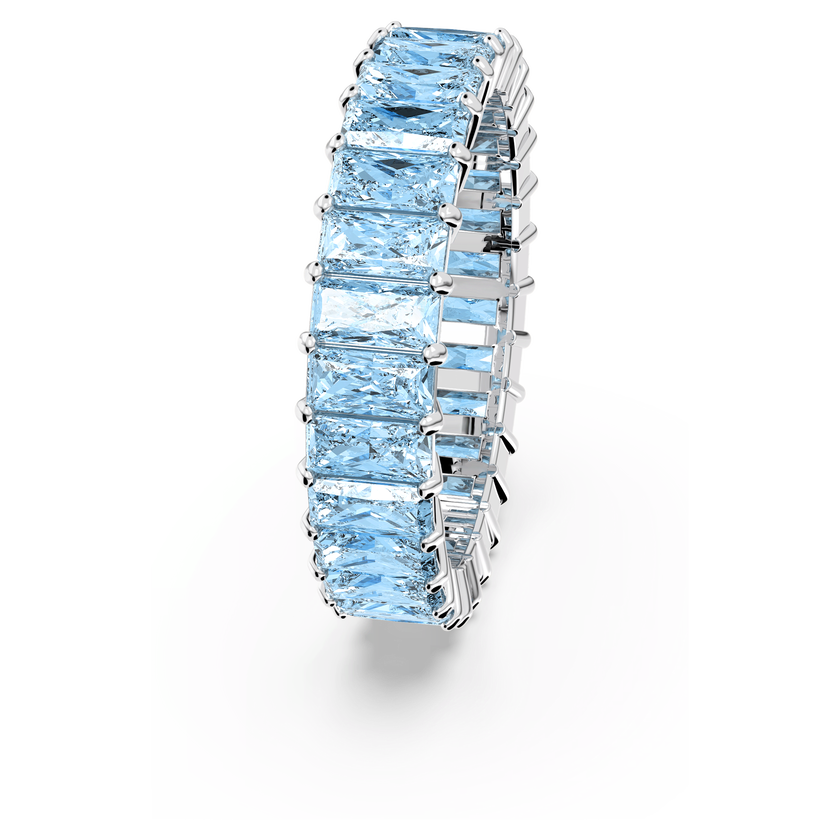 swarovski خاتم matrix، قطع باغيت، لون أزرق، طلاء روديوم