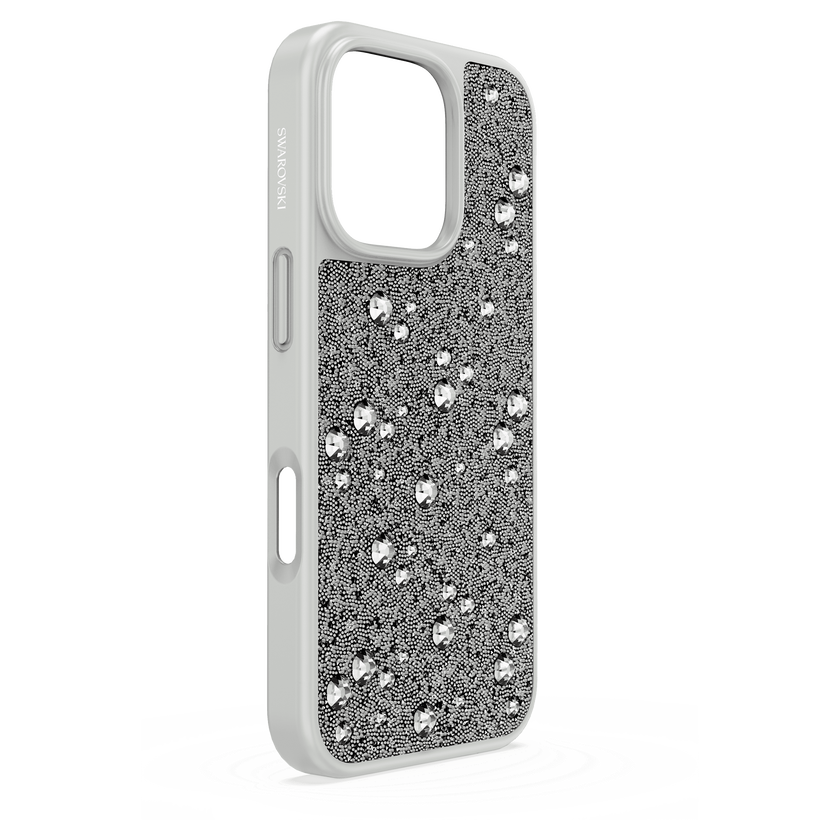 swarovski حافظة هاتف ذكي high، تصميم متباين، iphone  16 pro، لون فضي