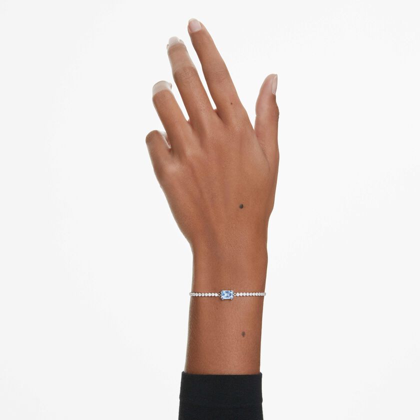 swarovski سوار matrix tennis، قطع متنوع، لون أزرق، طلاء روديوم