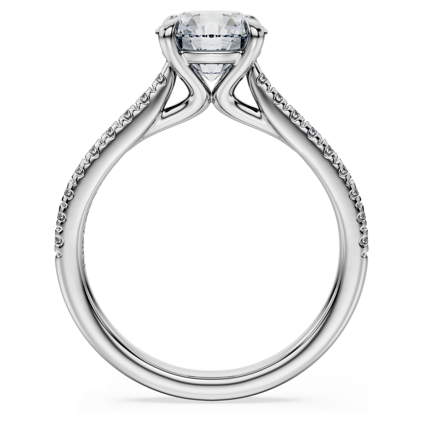 swarovski خاتم سوليتير eternity، أحجار ألماس مُصنعة في المختبر بإجمالي 1 7 قيراط، قطع مستدير، ذهب أبيض عيار 18