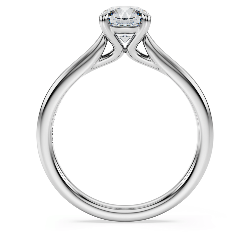 swarovski خاتم سوليتير eternity، أحجار ألماس مُصنعة في المختبر بإجمالي 1 قيراط، قطع مستدير، ذهب أبيض عيار 18
