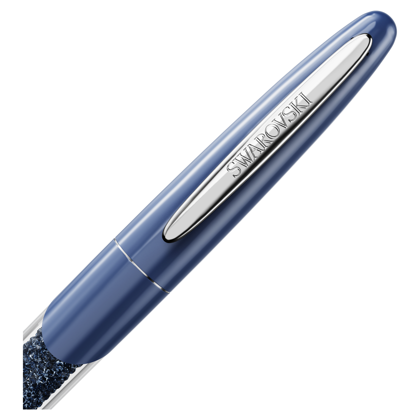 swarovski قلم حبر جاف crystalline nova، لون أزرق، طلاء كروم