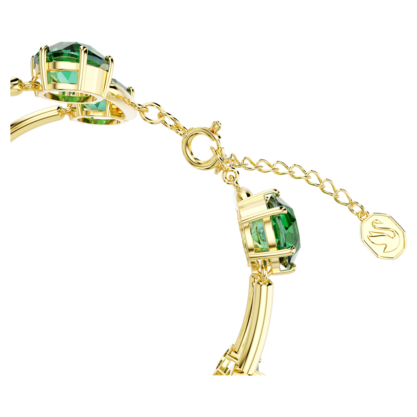 swarovski سوار مزدوج constella، قطع مُستدير متنوع، لون أخضر، طلاء بلون ذهبي