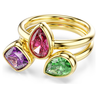 swarovski خاتم كوكتيل imber، طقم  2 ، قطع متنوع، ألوان متعددة، لمسة نهائية من الذهب عيار 18 قيراط