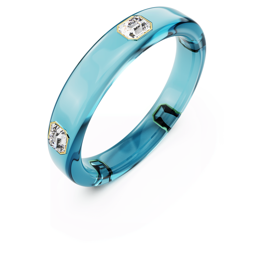 swarovski سوار dulcis، قطع مُثَمَّن، لون أزرق، طلاء باللون الذهبي