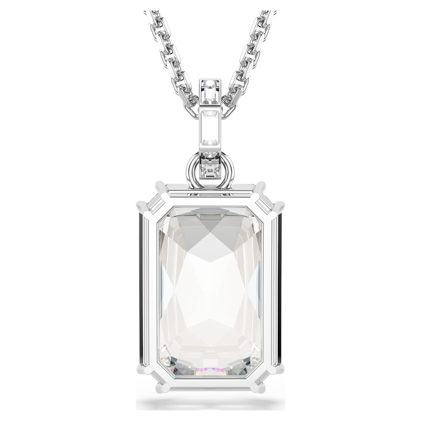 swarovski قلادة millenia، قطع مثمن، لون أبيض، طلاء روديوم