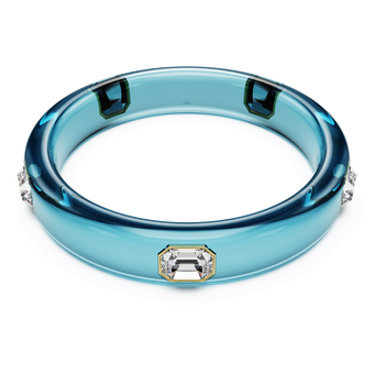 swarovski سوار dulcis، قطع مُثَمَّن، لون أزرق، طلاء باللون الذهبي