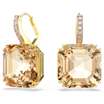swarovski أقراط متدلية millenia، قطع متنوع، لون كراميل، لمسة نهائية من الذهب عيار 18 قيراط