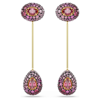 swarovski أقراط متدلية sublima، قطع على شكل كمثرى، لون أحمر، لمسة نهائية من الذهب عيار 18 قيراط