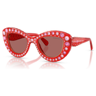 swarovski sunglasses  cat eye shape  sk6060  red
