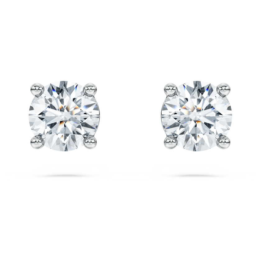 swarovski أقراط دبوسية eternity، أحجار ألماس مُصنعة في المختبر بإجمالي 1 قيراط، ذهب أبيض عيار 18