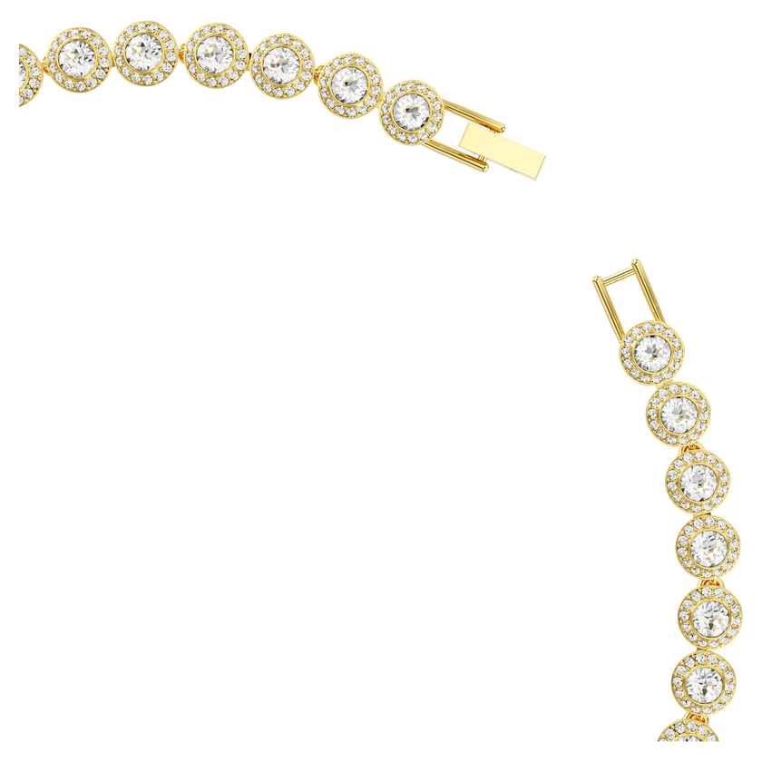 swarovski عقد una angelic tennis، قطع مستدير، لون أبيض، طلاء باللون الذهبي