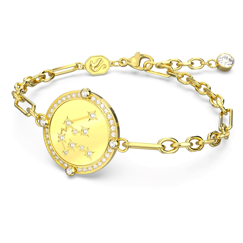 swarovski سوار zodiac، aquarius، لون ذهبي، طلاء بلون ذهبي