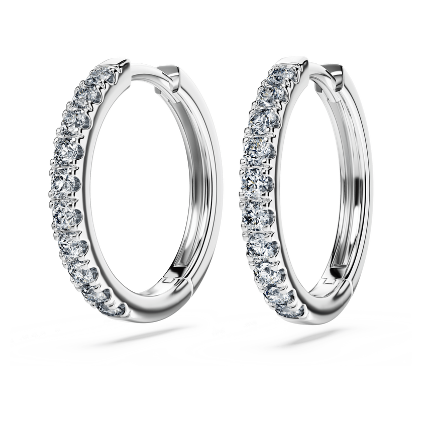 swarovski أقراط حلقية eternity، أحجار ألماس مُصنعة في المختبر بإجمالي 0 5 قيراط، ذهب أبيض عيار 18