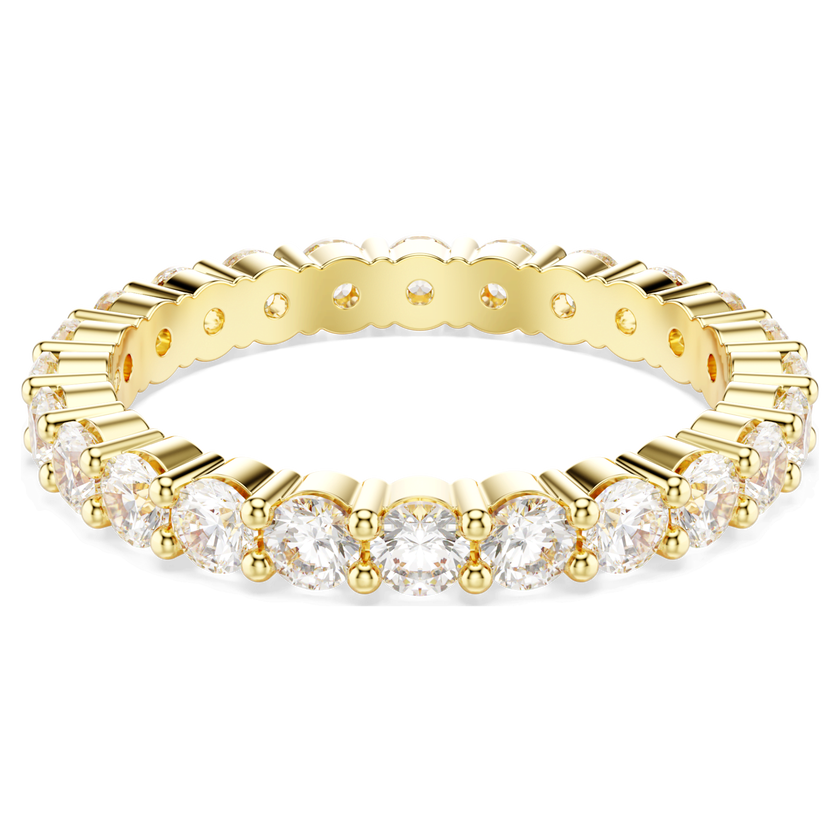 swarovski خاتم stilla، طقم من قطعتين، قطع مُستدير، لون أبيض، لمسة نهائية من الذهب عيار 18 قيراط