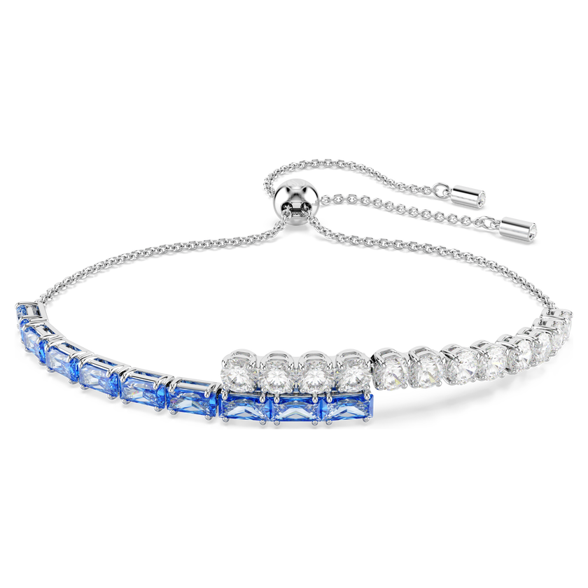 swarovski سوار matrix، قطع متنوع، لون أزرق، طلاء روديوم