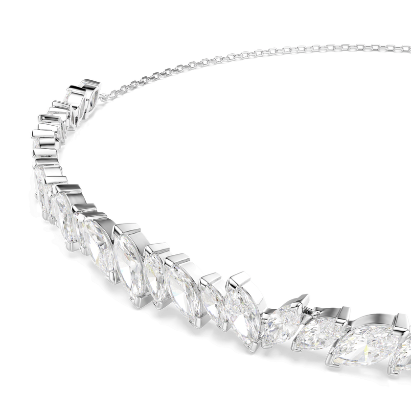 swarovski عقد شوكر mesmera، قطع ماركيز، لون أبيض، طلاء روديوم