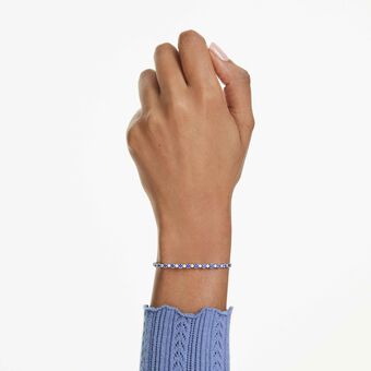 swarovski سوار matrix tennis، قطع مستدير متنوع، لون أزرق، طلاء روديوم