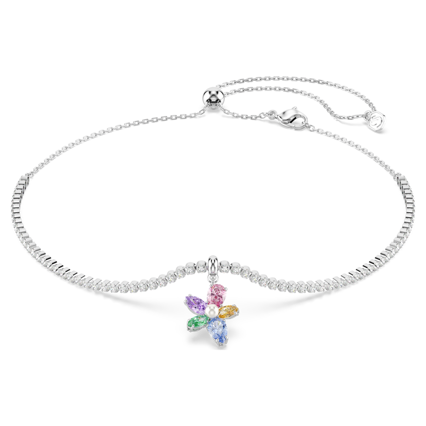 عقد شوكر ariana grande x swarovski، قطع متنوع، شكل زهرة، ألوان متعددة، طلاء روديوم