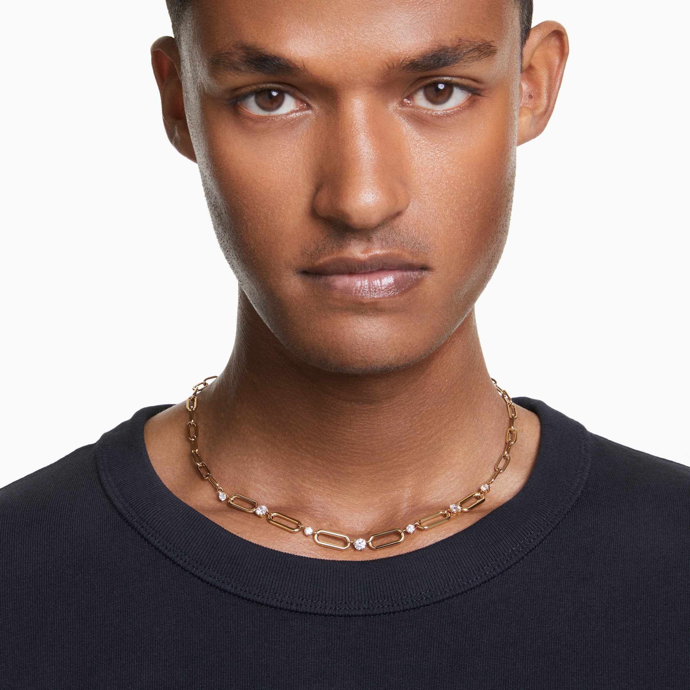 swarovski عقد constella، لون أبيض، طلاء بلون ذهبي