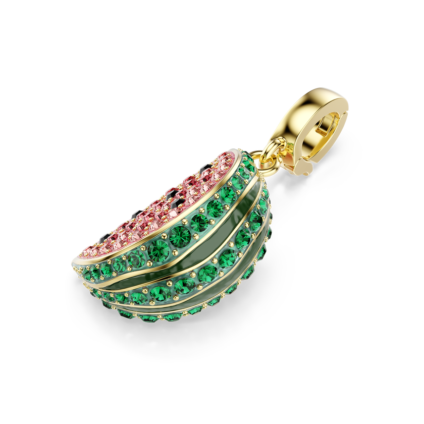 swarovski حلية idyllia، قطع متنوع، شكل بطيخ، ألوان متعددة، طلاء باللون الذهبي