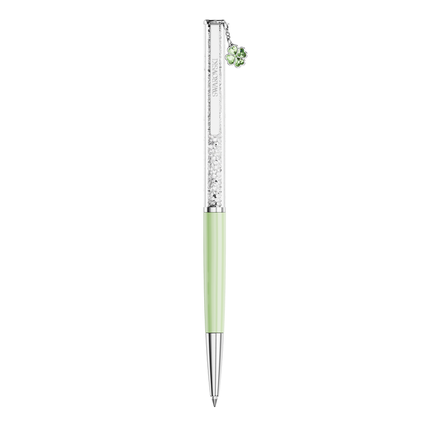 swarovski crystalline ballpoint pen  clover  green  green lacquered  chrome plated