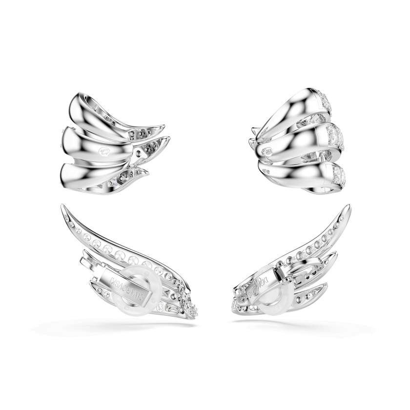 swarovski أساور الأذن vienna، قطع متنوع، بجعة، لون أبيض، طلاء روديوم