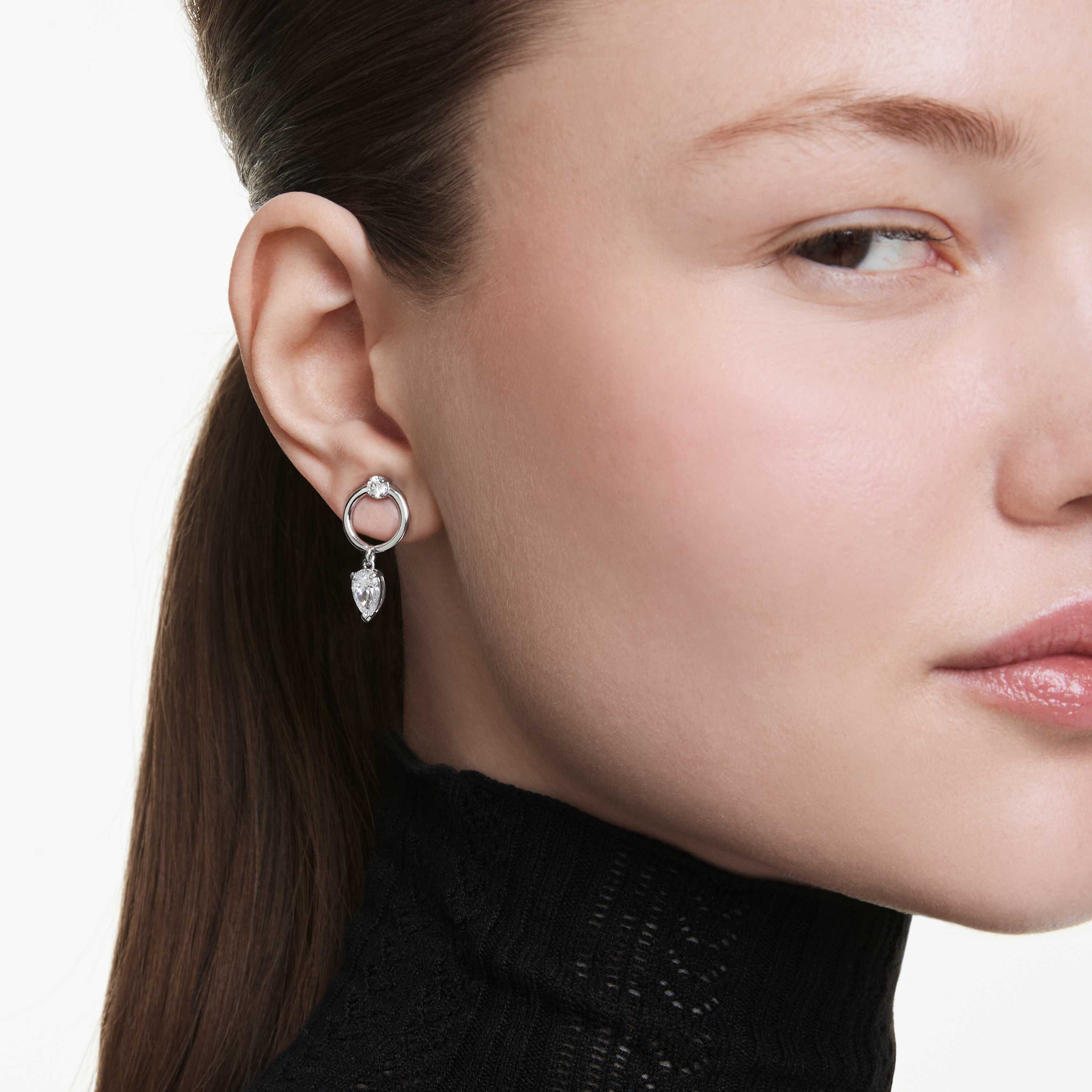 swarovski أقراط متدلية mesmera، قطع متنوع، لون أبيض، طلاء روديوم