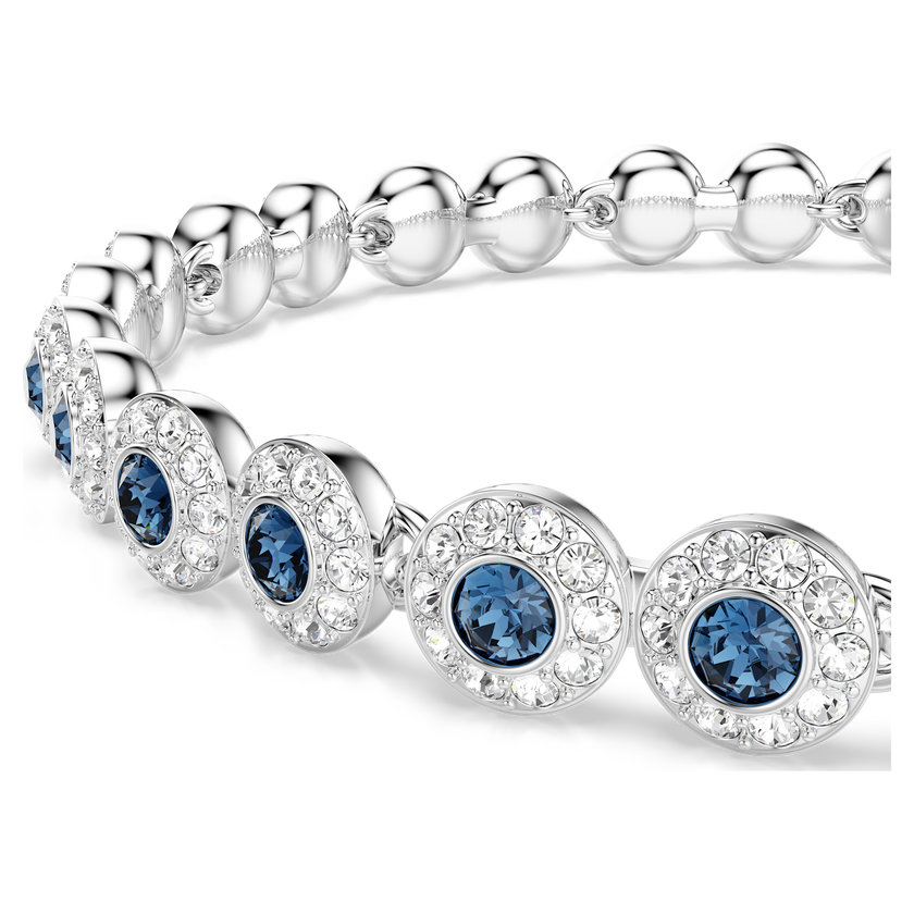 swarovski سوار تنس una angelic، قطع مستدير، لون أزرق، طلاء روديوم