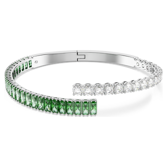 swarovski matrix bangle mixed cuts green rhodium plated