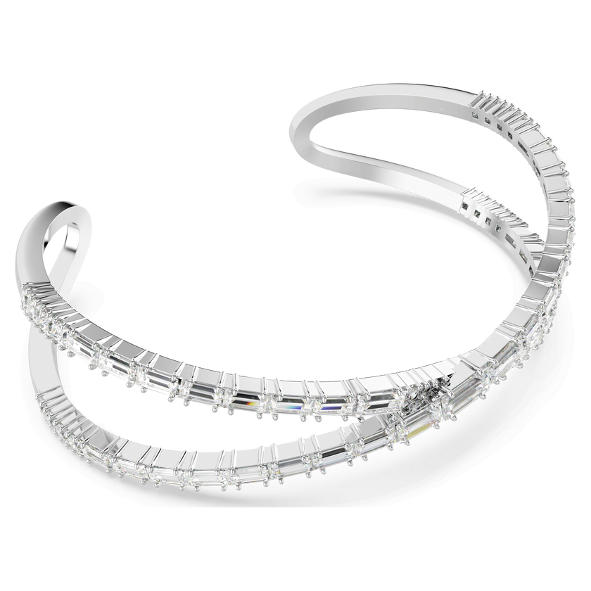 swarovski سوار hyperbola عريض، شكل لا نهاية، لون أبيض، طلاء روديوم