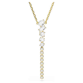 swarovski عقد mesmera على شكل y، قطع متنوع، لون أبيض، لمسة نهائية من الذهب عيار 18 قيراط