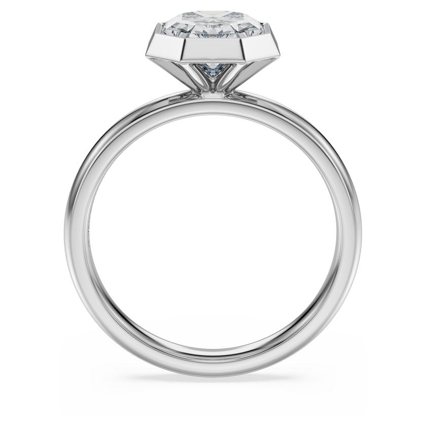 swarovski octagon bezel ring  lab grown diamonds 2 0 ct tw  octagon shape  18k white gold