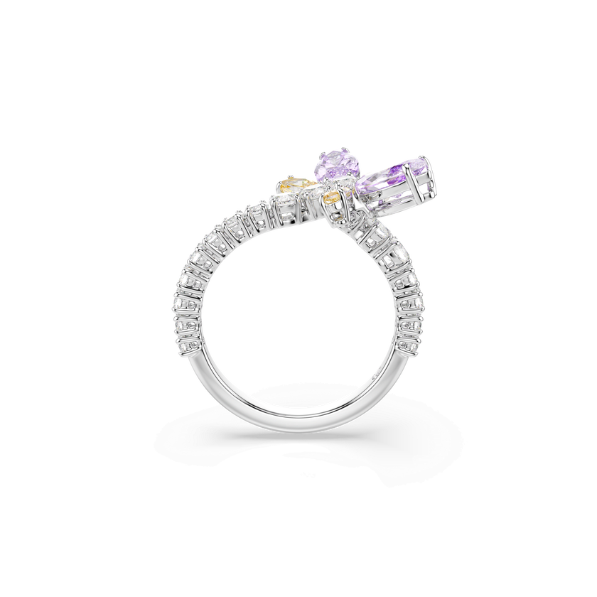 خاتم موتيف ariana grande x swarovski، قطع متنوع، شكل يعسوب، ألوان متعددة، طلاء روديوم