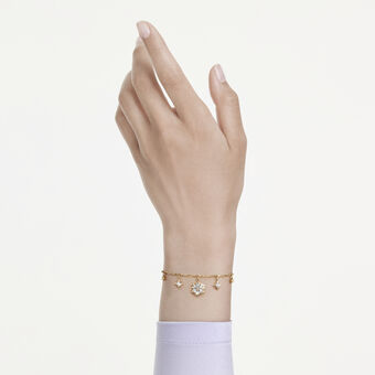 swarovski سوار magic، قطع متنوع، ندفة ثلج، لون أبيض، لمسة نهائية من الذهب عيار 18 قيراط