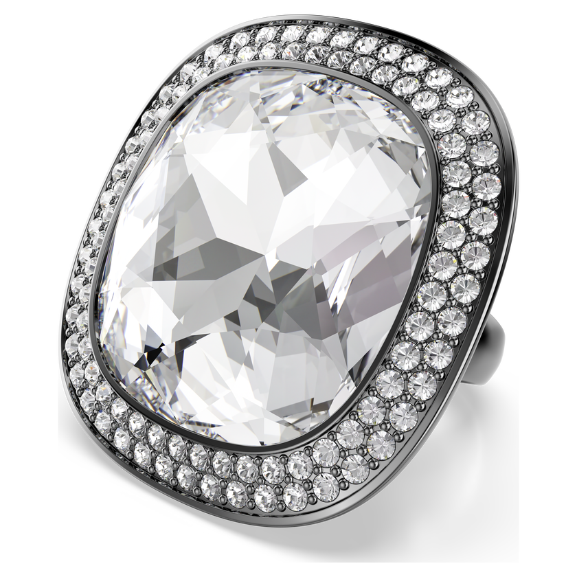 swarovski خاتم كوكتيل una angelic، قطع الوسادة، لون أبيض، طلاء روتينيوم