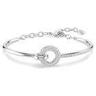 swarovski سوار dextera، قطع مستدير، لون أبيض، طلاء روديوم