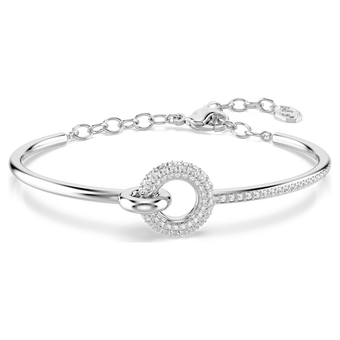 swarovski سوار dextera، قطع مستدير، لون أبيض، طلاء روديوم