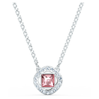 Swarovski Angelic Square Necklace, Pink, Rhodium plated